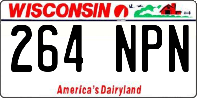 WI license plate 264NPN