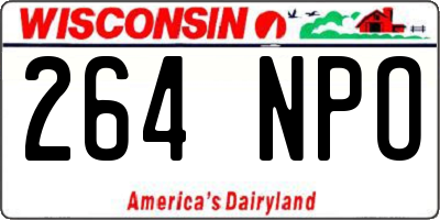 WI license plate 264NPO