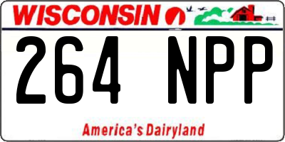 WI license plate 264NPP