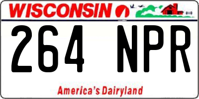 WI license plate 264NPR