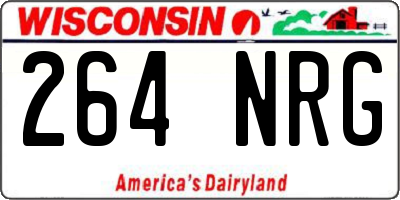 WI license plate 264NRG