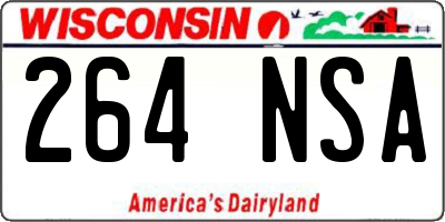 WI license plate 264NSA