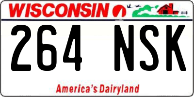 WI license plate 264NSK