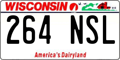 WI license plate 264NSL