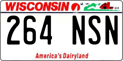 WI license plate 264NSN