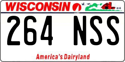 WI license plate 264NSS
