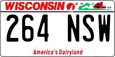 WI license plate 264NSW