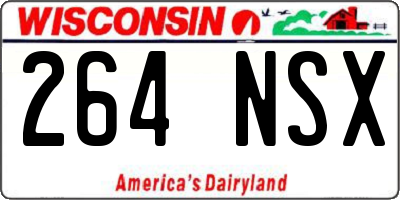 WI license plate 264NSX
