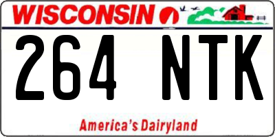 WI license plate 264NTK