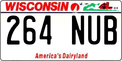WI license plate 264NUB