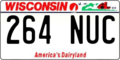 WI license plate 264NUC