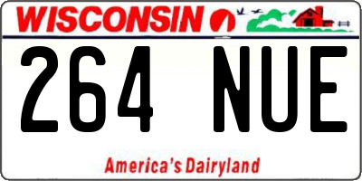 WI license plate 264NUE