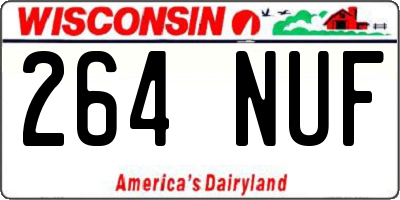 WI license plate 264NUF