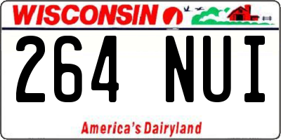 WI license plate 264NUI