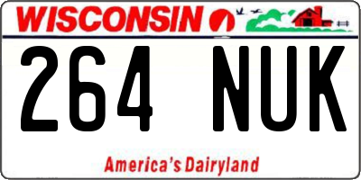 WI license plate 264NUK