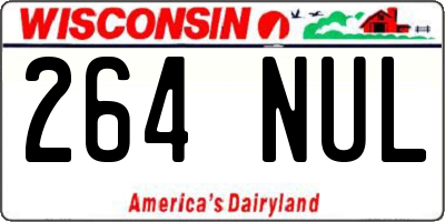 WI license plate 264NUL
