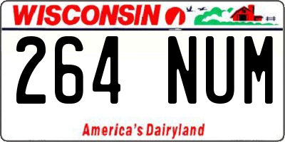 WI license plate 264NUM