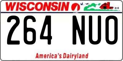 WI license plate 264NUO