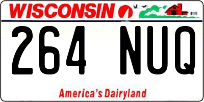 WI license plate 264NUQ