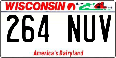 WI license plate 264NUV