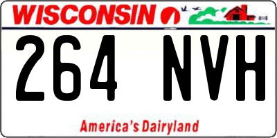 WI license plate 264NVH