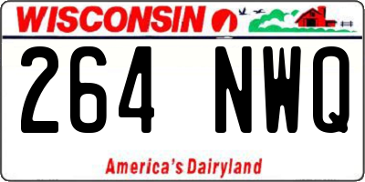 WI license plate 264NWQ