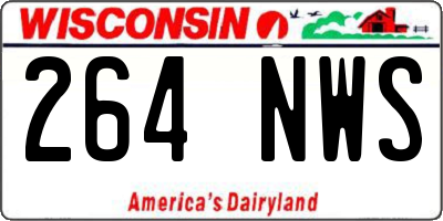 WI license plate 264NWS