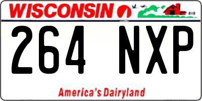 WI license plate 264NXP