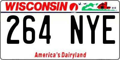 WI license plate 264NYE
