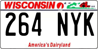 WI license plate 264NYK