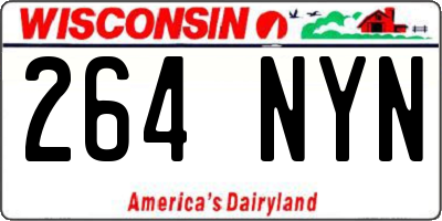 WI license plate 264NYN