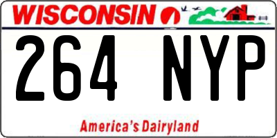 WI license plate 264NYP