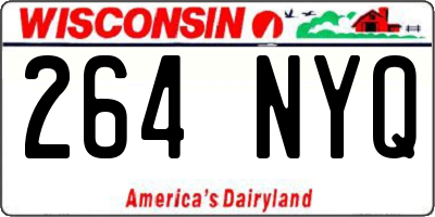 WI license plate 264NYQ