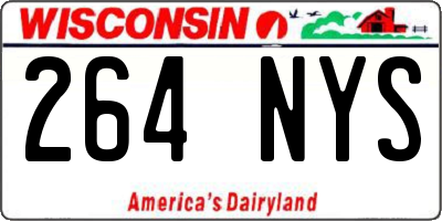 WI license plate 264NYS