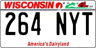 WI license plate 264NYT