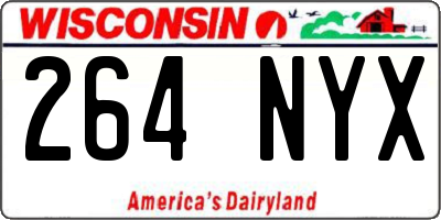 WI license plate 264NYX