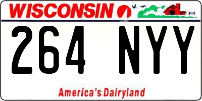 WI license plate 264NYY