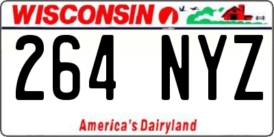 WI license plate 264NYZ