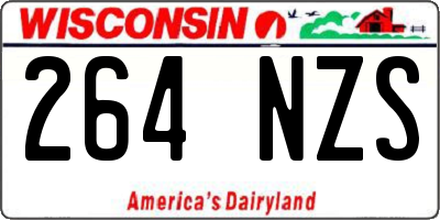 WI license plate 264NZS