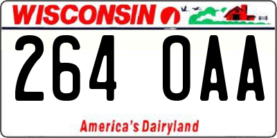 WI license plate 264OAA