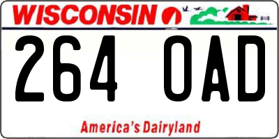 WI license plate 264OAD