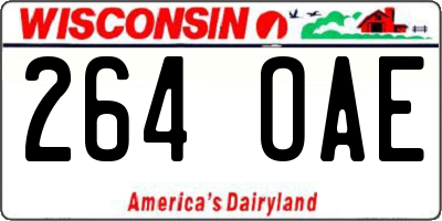 WI license plate 264OAE