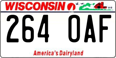 WI license plate 264OAF