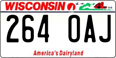 WI license plate 264OAJ