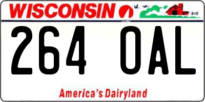 WI license plate 264OAL
