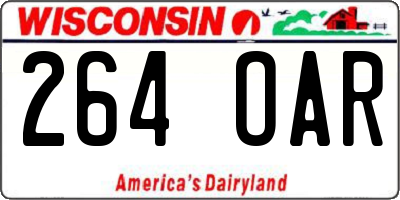 WI license plate 264OAR