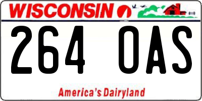 WI license plate 264OAS