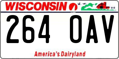 WI license plate 264OAV