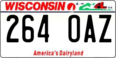 WI license plate 264OAZ
