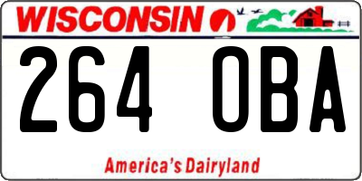 WI license plate 264OBA